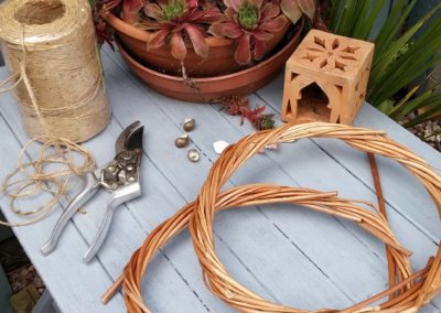 willow, scissors and craft accessories